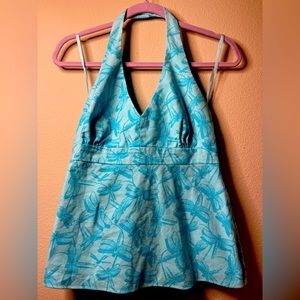 Vineyard Vines light blue/teal dragonfly halter size 8